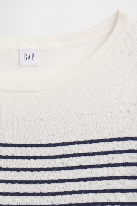 Buzo Cuello Bote A Rayas Mujer Milk Stripe