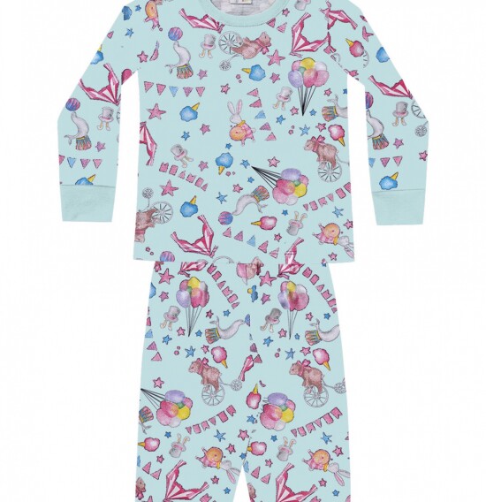 Conj. de pijama para niñas (blusa y pantalón) AZUL