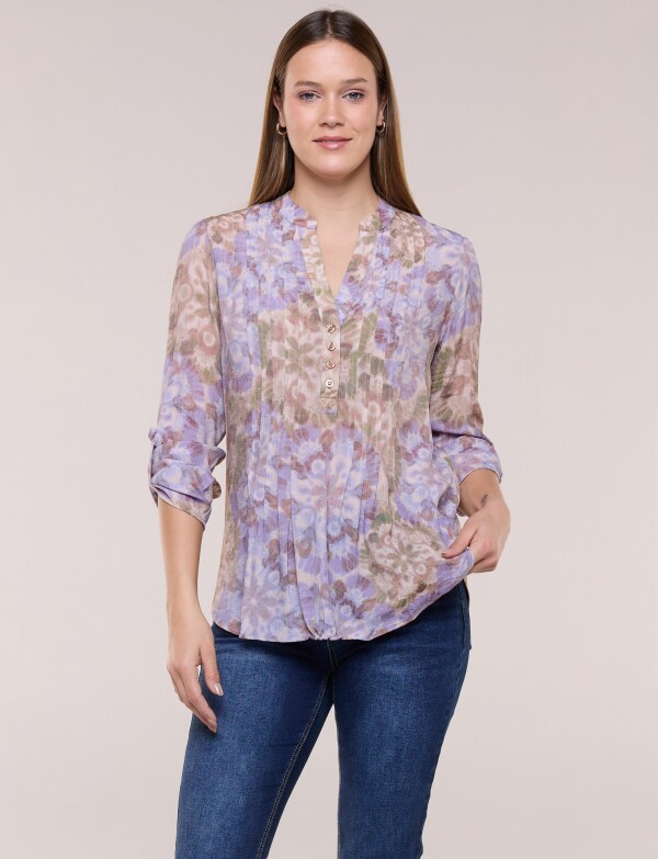 Blusa Plisada MULTI/VIOLETA