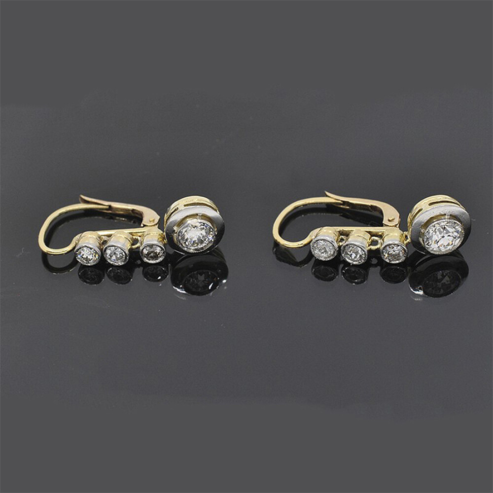 Caravana En Oro 18K Platino Y Brillantes Caravana En Oro 18K Platino Y Brillantes