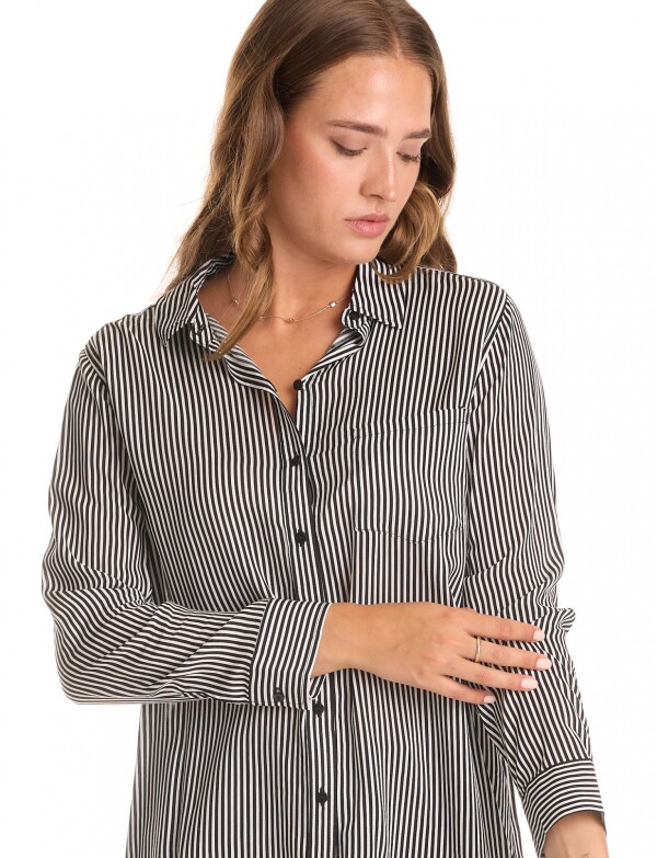 Camisa Lineas NEGRO/BLANCO