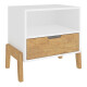 Mesa De Luz Nordica Living Dormitorio Combinada 1 Cajón X2 Blanco