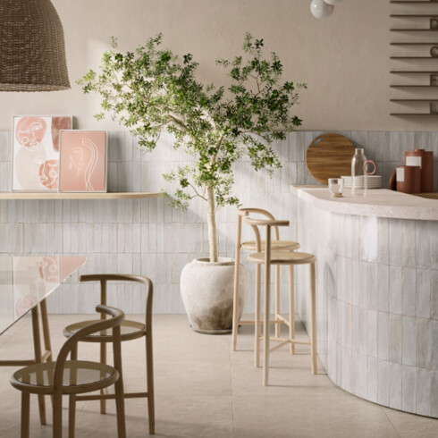 Porcelanato Tipo Brick Blanco Brillo 6x24 Pared BLANCO