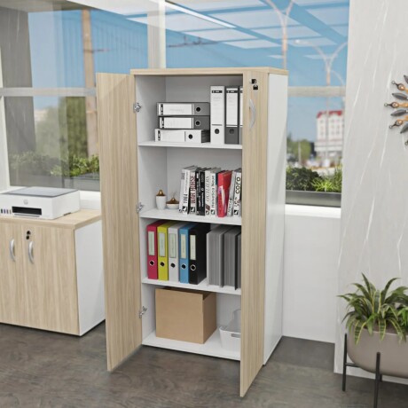 Armario biblioteca 2 puertas - Interior con estantes - Línea Oficina Corporativa Armario biblioteca 2 puertas - Interior con estantes - Línea Oficina Corporativa