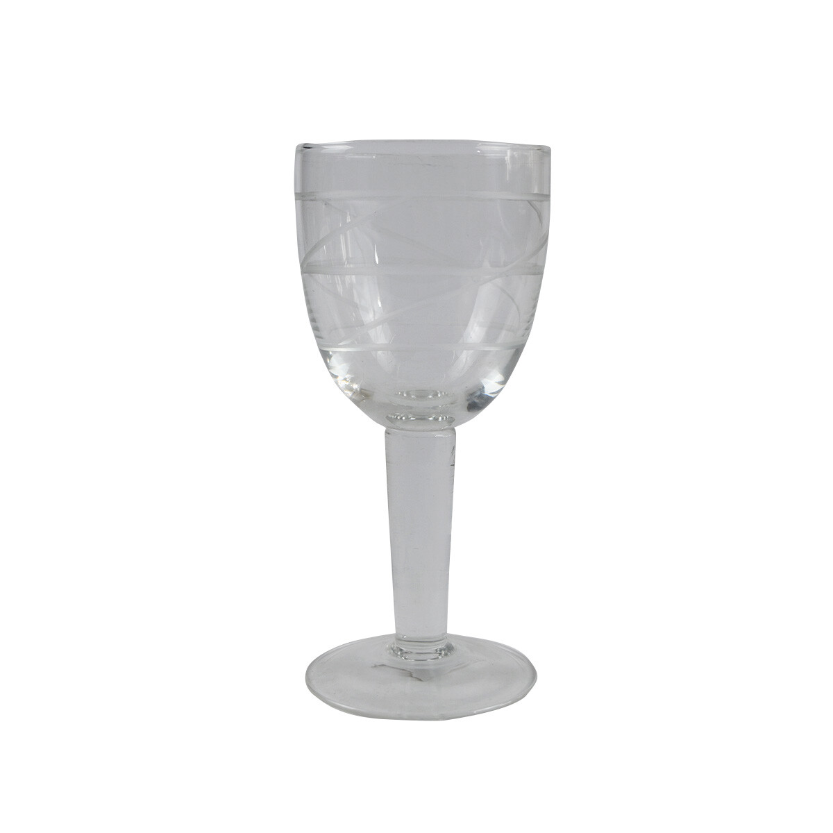 Copa de vino de vidrio labrado con lineas 