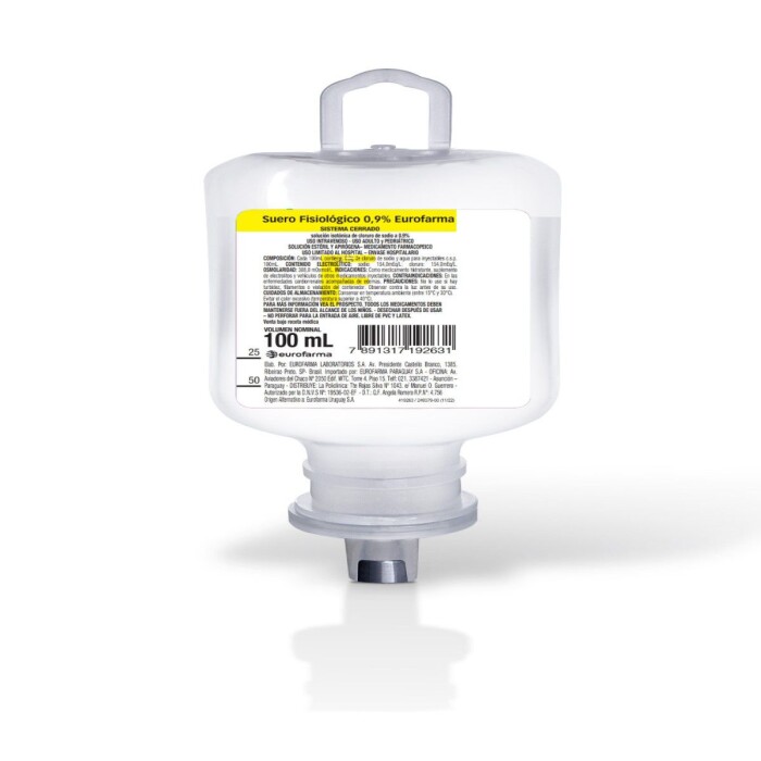 SUERO FISIOL. 0, 9% EUROFARMA FR.X100 ML única