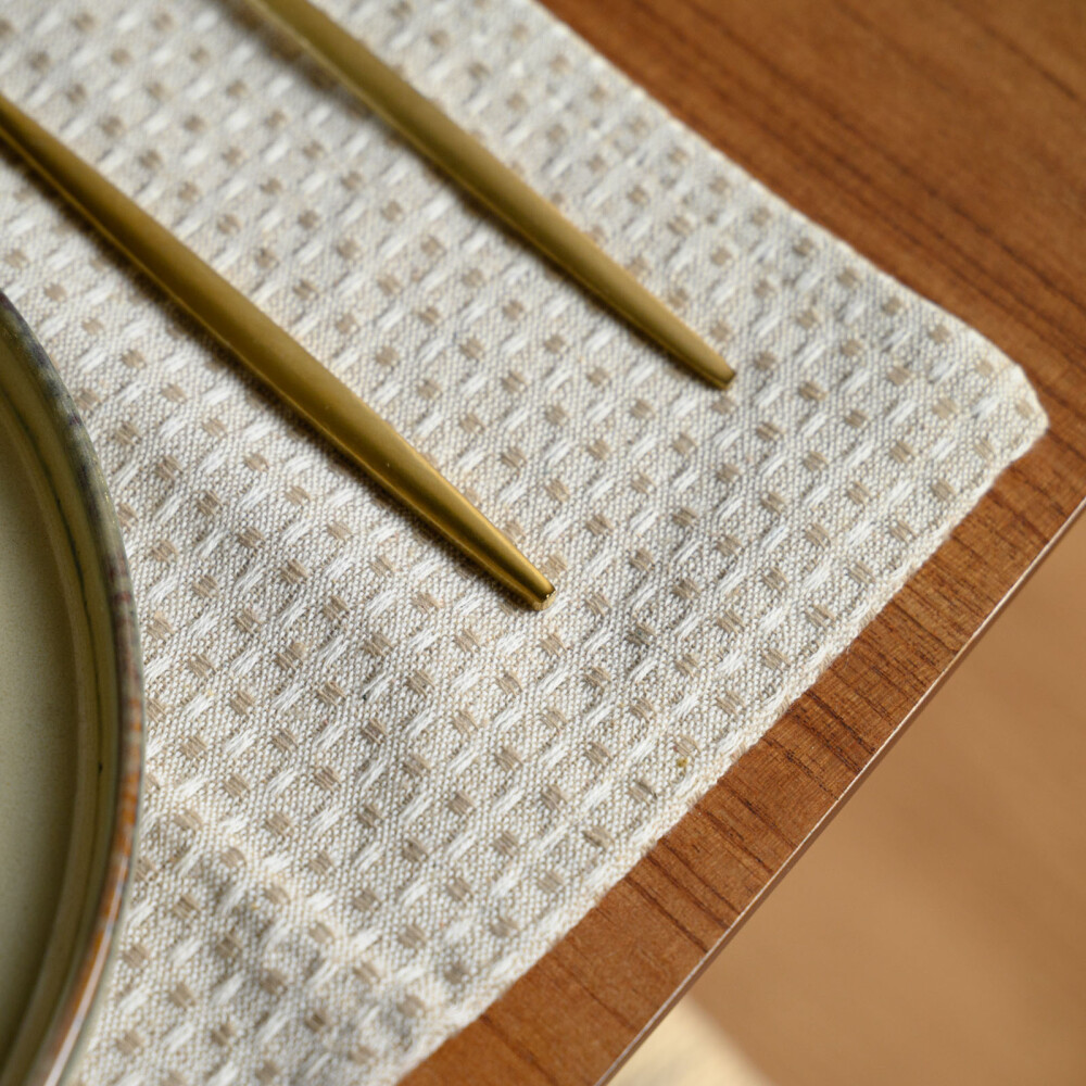 SET X2 INDIVIDUALES ALGODON NATURAL-BEIGE