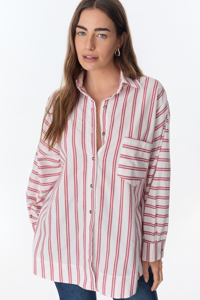 Camisa Dalia - Rayas Rojo/Blanco 