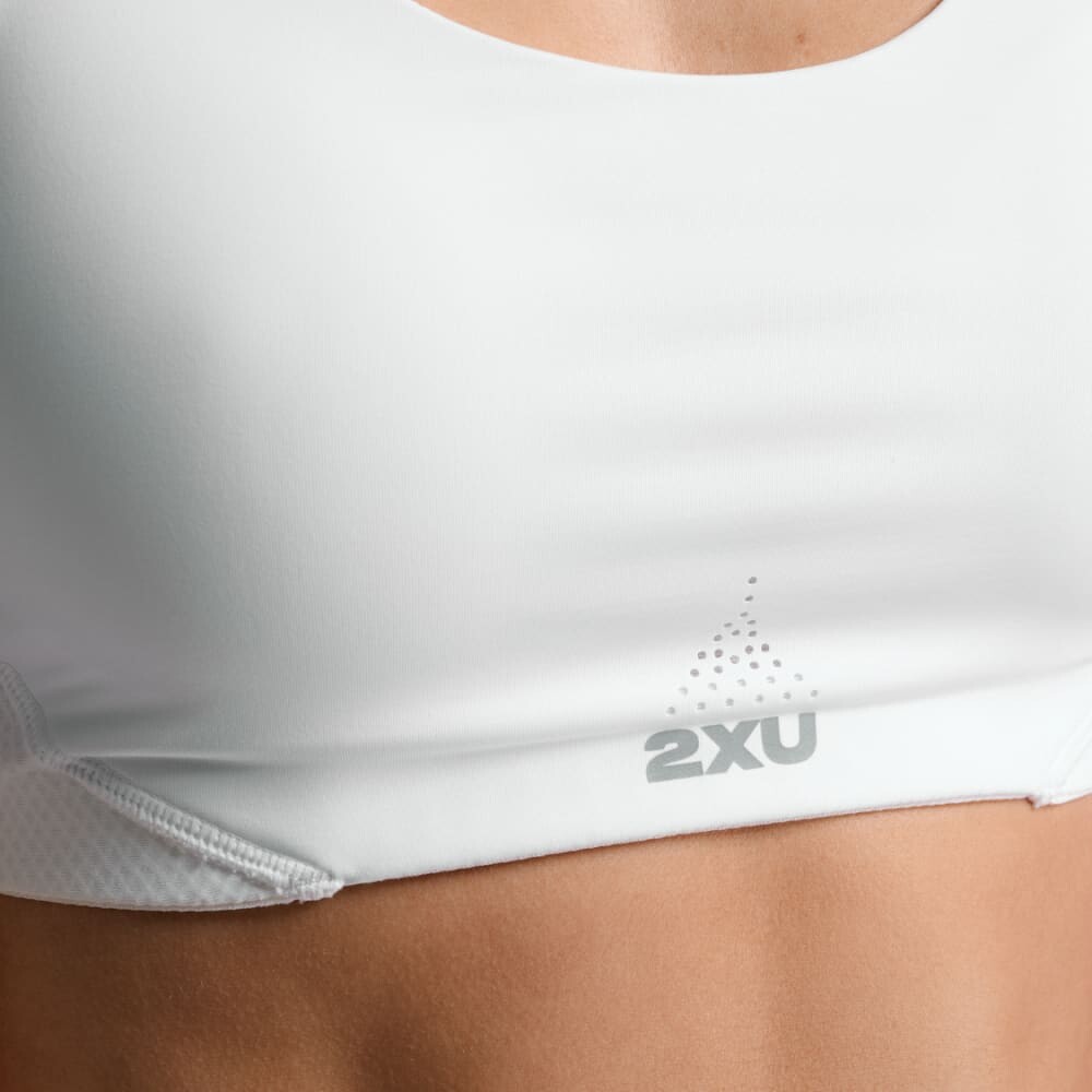 Bra Running Aero Mesh Medium Impact Mujer White/silver Reflective