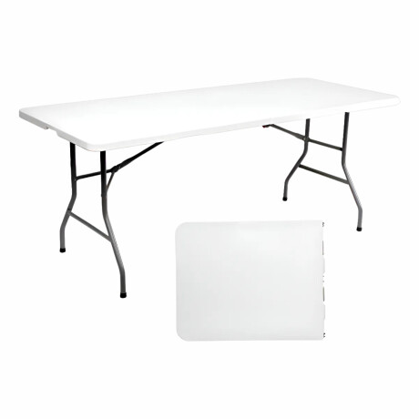 Mesa plegable de plastico blanca con patas de metal Mesa plegable de plastico blanca con patas de metal