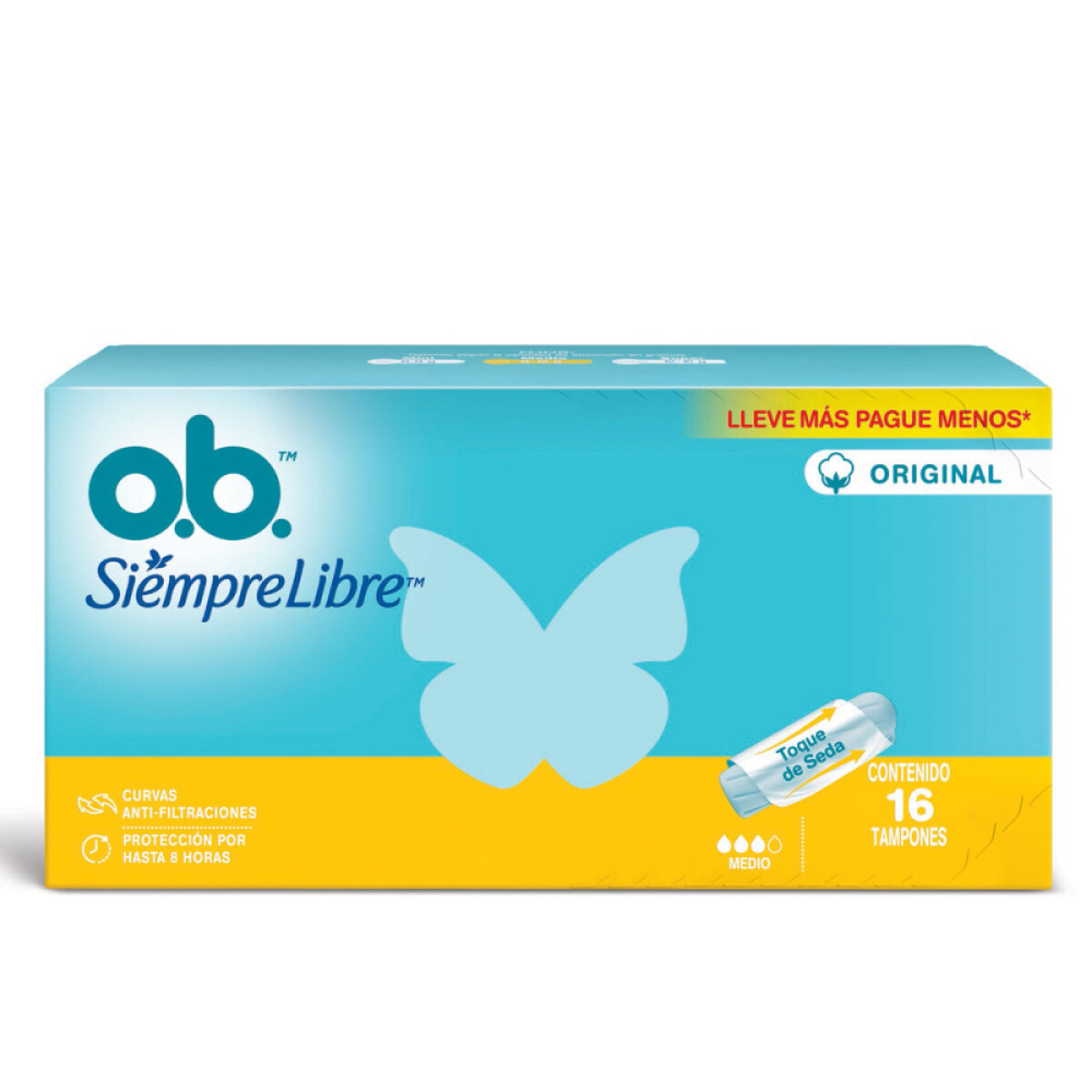 Tampones O. B Original Medio X16 Unidades 