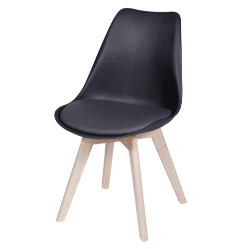Silla Eames Joly - Acolchonado - Base De Madera Negro