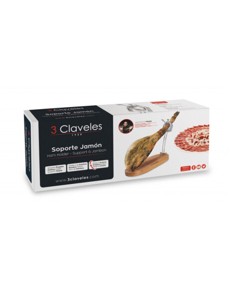 SOPORTE JAMONERO 47X18.5CM GIRATORIO PLEGABLE 3 CLAVELE SOPORTE JAMONERO 47X18.5CM GIRATORIO PLEGABLE 3 CLAVELE