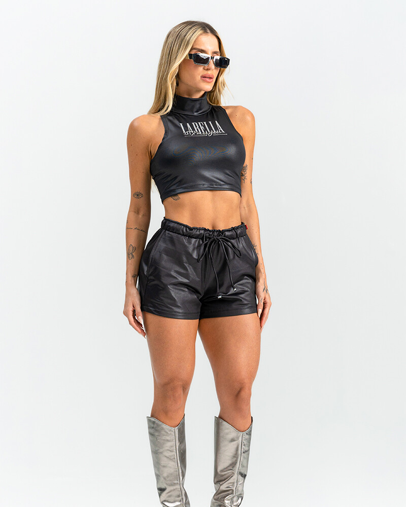 Conjunto de top y short color negro U