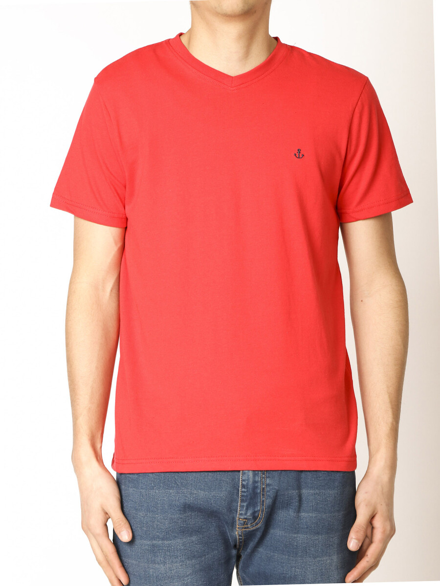 T-shirt Cuello En V Navigator - Rojo 
