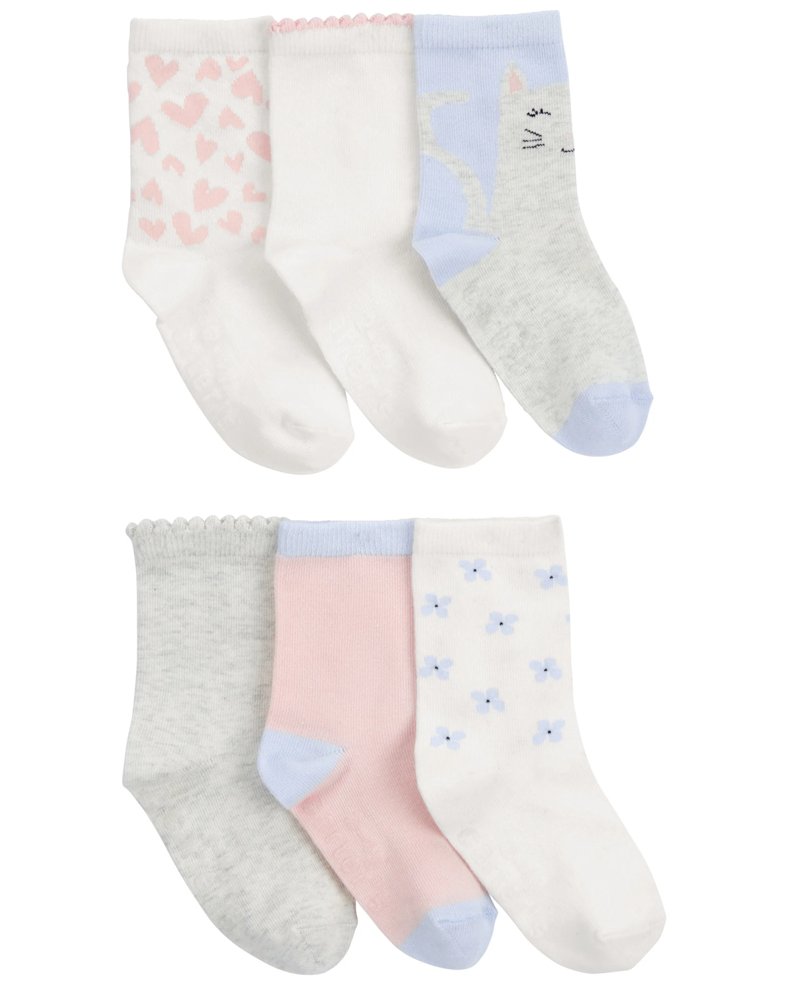 Pack seis pares de medias de algodón, diseño gato Pack seis pares de medias de algodón, diseño gato