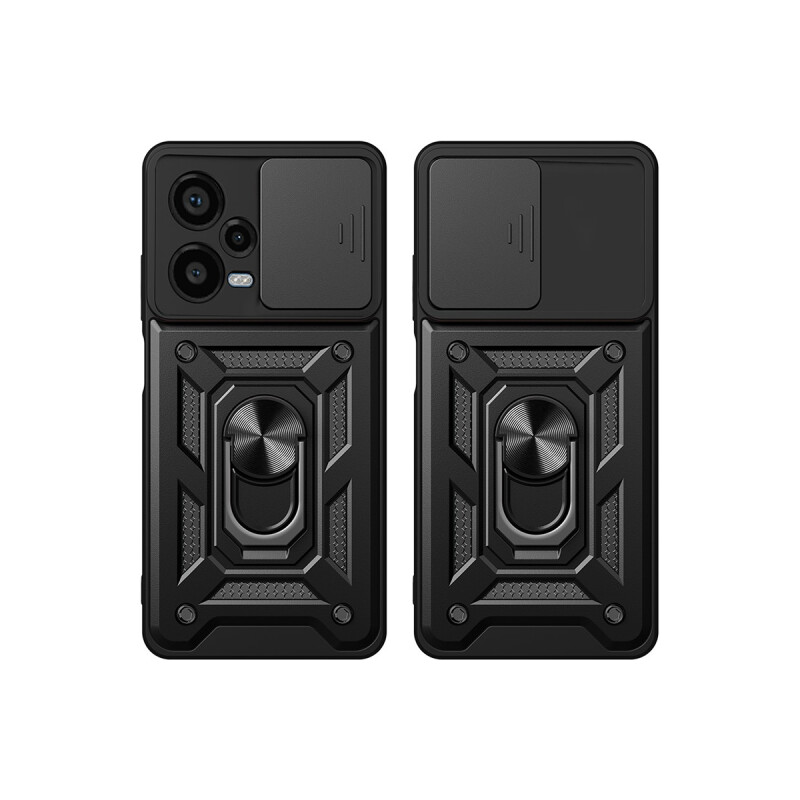 Protector rígido Xiaomi Redmi Note 12 Pro+ 5G con cubre cámara y anillo color negro Protector Rígido Xiaomi Redmi Note 12 Pro+ 5g Con Cubre Cámara Y Anillo Color Negro