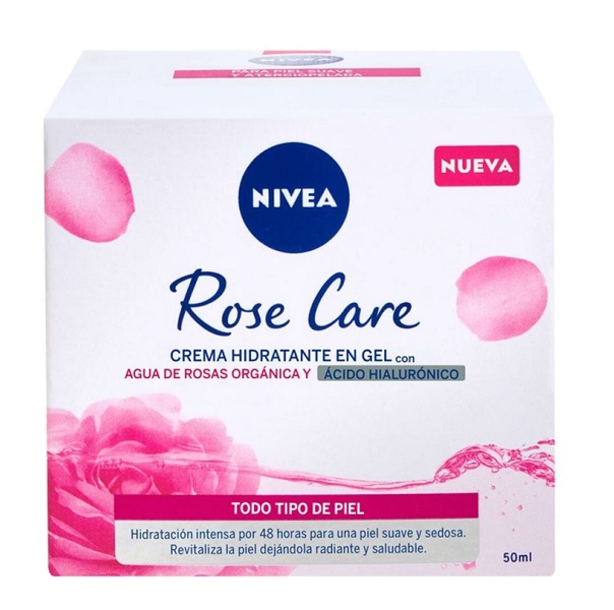 Crema Gel Nivea Rose Care C/ Agua De Rosas Y ác. Hialu. 50ml 