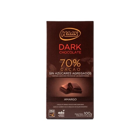 Chocolate Amargo Noir Premium 70% Cacao 100g Haas Choco Amargo 0% 100g Haas