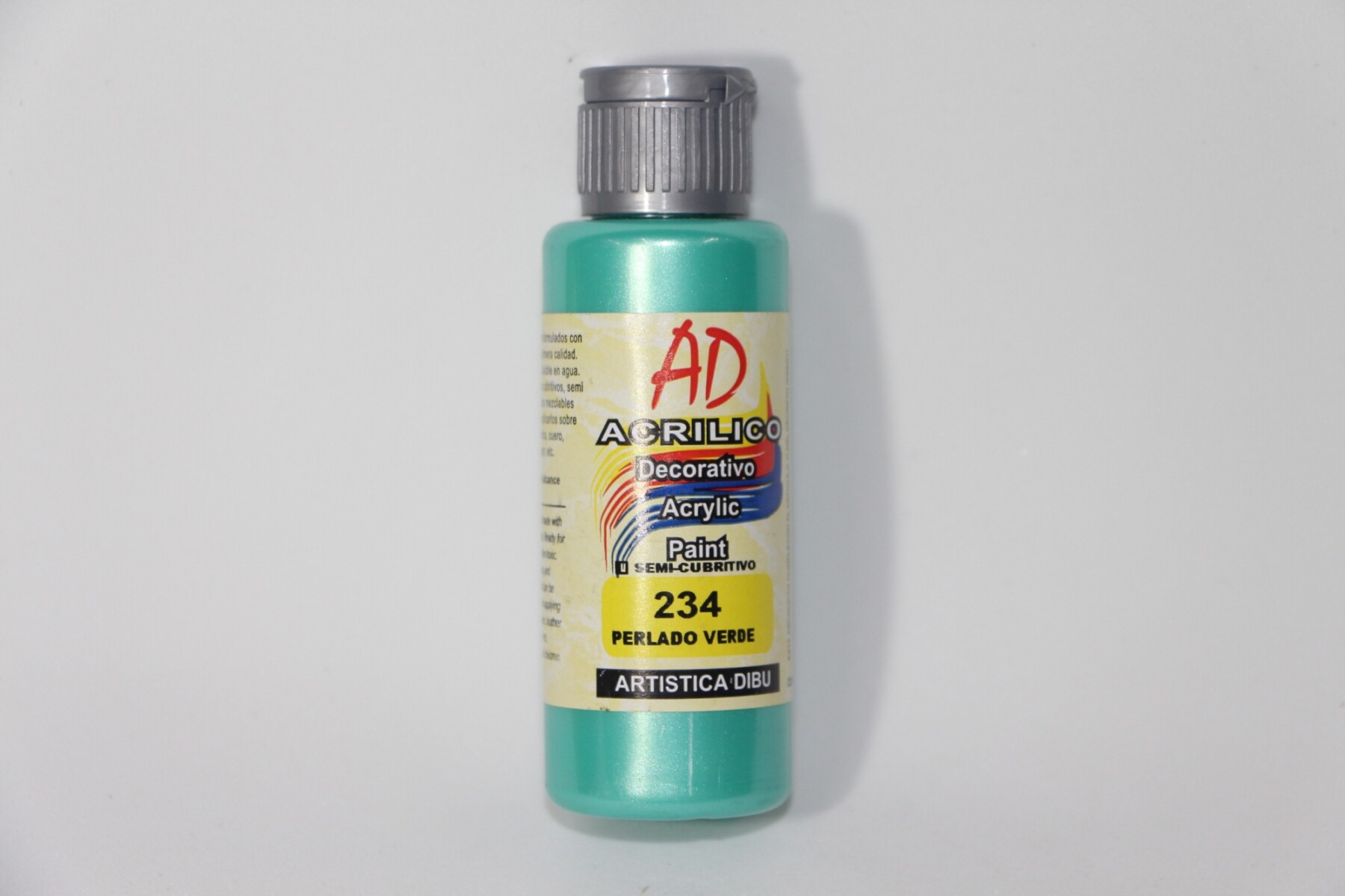 PINTURA ACRILICA ARTISTICA DIBU 60 ML. DIFERENTES COLORES - COLOR PERLADO VERDE 234 