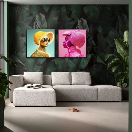 CUADRO LED PINK WOMAN Rosa - -