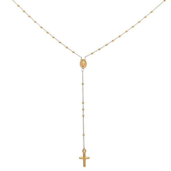 Rosario Virgen Milagrosa-Oro bajo-Sin piedra-RO8003 sinpiedra
