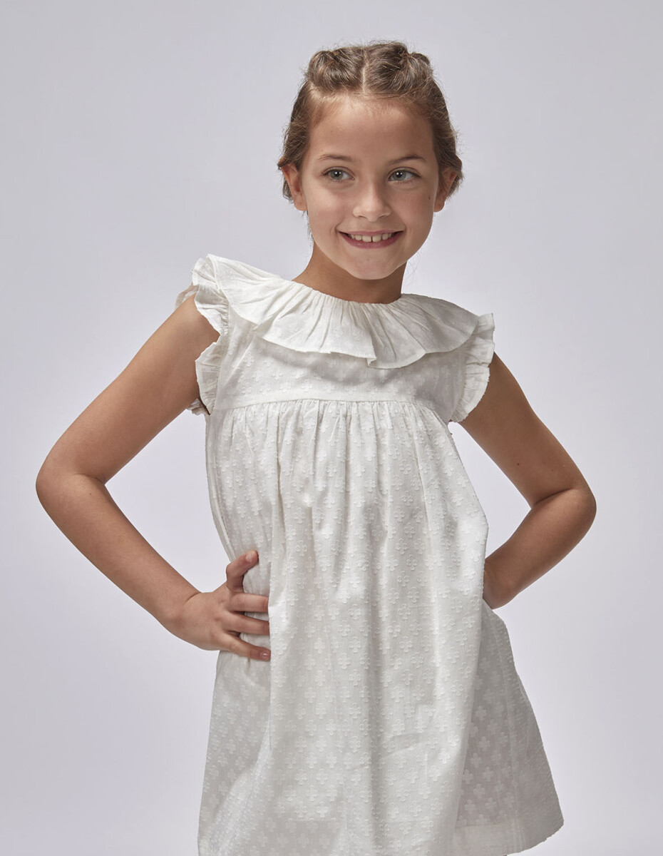 Vestido De Dobby - Blanco Roto 