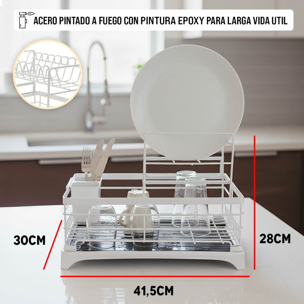 Escurridor Seca Platos Vajilla 2 Niveles Con Bandeja Drenaje Agua Cocina Imback Color Blanco Escurridor Seca Platos Vajilla 2 Niveles Con Bandeja Drenaje Agua Cocina Imback Color Blanco