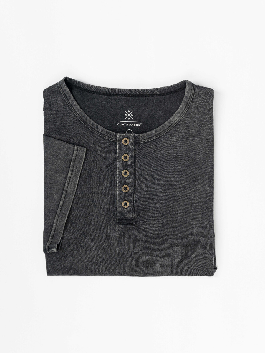 t-shirt m/c estoneada - negro 