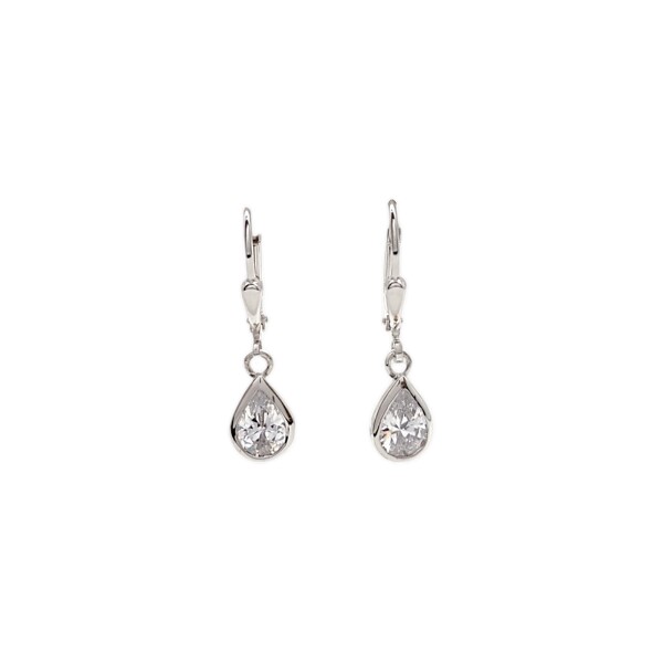 Caravanas colgante Lágrima-Plata 925-Piedra Zirconia-CA3138 Conpiedra