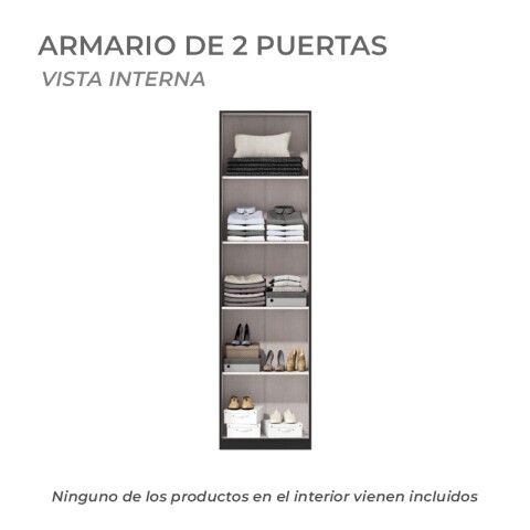 Armario Ropero Multiuso 2 Puertas 170 x 46,2 x 28,5 cm - MDP - Negro Armario Ropero Multiuso 2 Puertas 170 x 46,2 x 28,5 cm - MDP - Negro