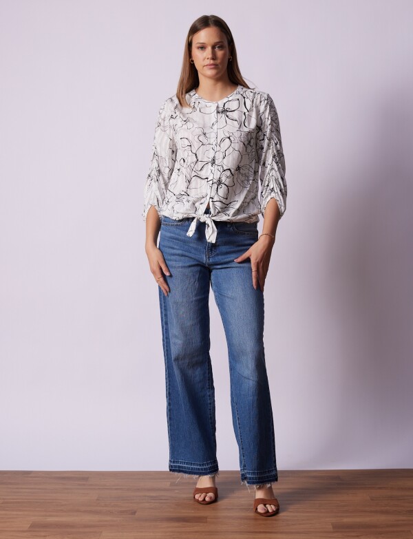 Blusa Botones BLANCO/NEGRO