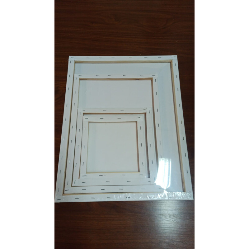 Set 4 Lienzos Bastidor Para Pintura Artesanía Decoración Blanco