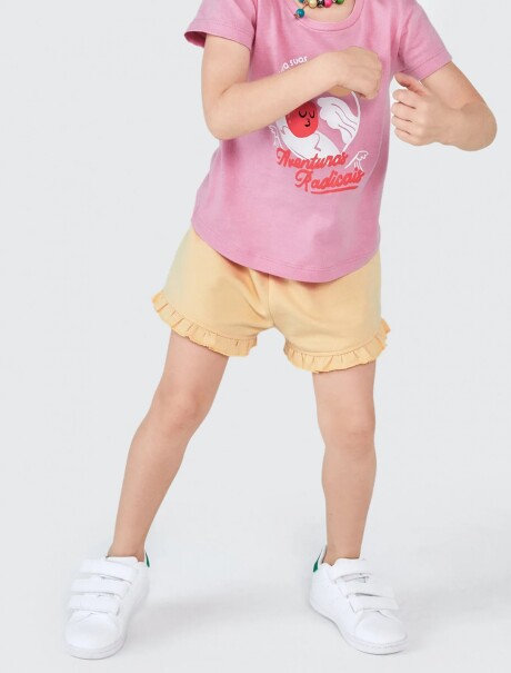 SHORT INFANTIL CON CINTURA ELASTIZADA AMARILLO