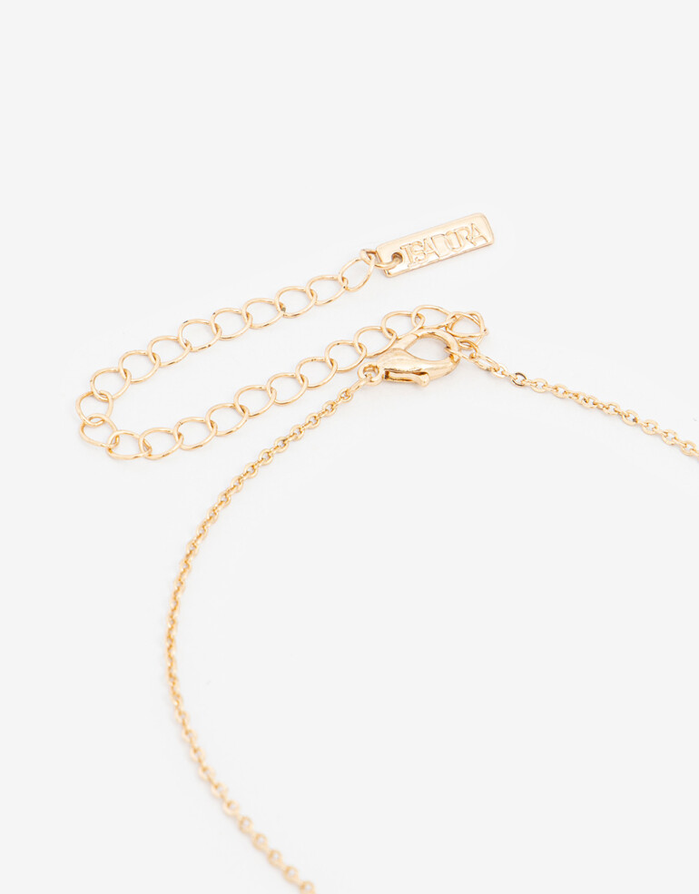 Bijouterie Set Metal Set De Collar Margarita Y Aros Argolla - Dorado