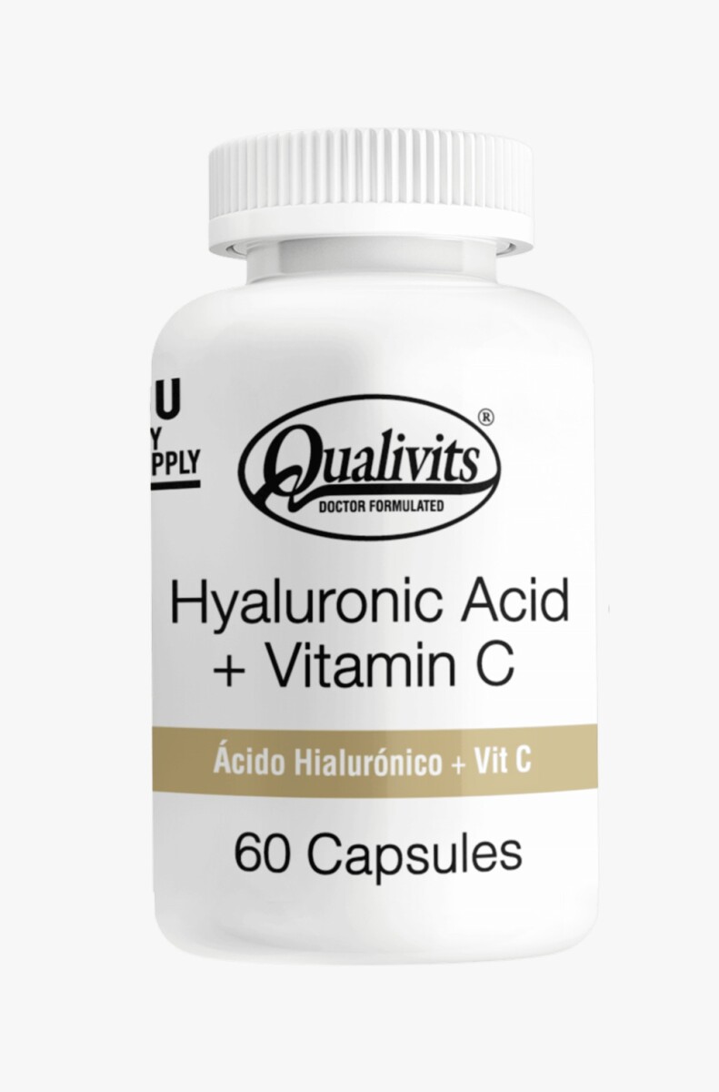 Qualivits Ácido Hialurónico + Vitamina C 60 Cápsulas – Hidratación y Luminosidad de la Piel