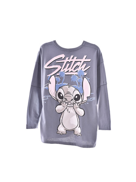 REMERA STITCH PALM GRIS