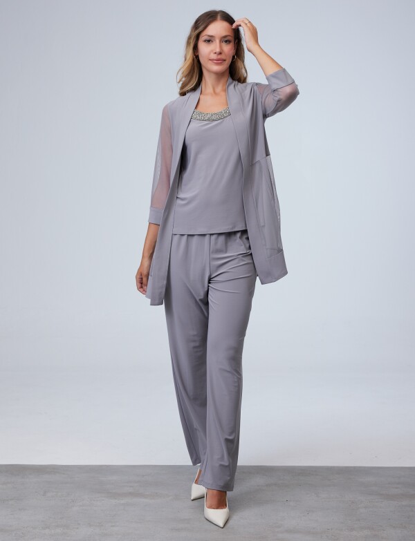 Set Chaqueta, Blusa & Pantalón TOSTADO