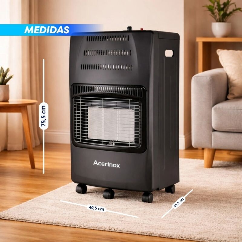 ESTUFA SUPERGAS ACERINOX CON VALVULA INCLUIDA Negro
