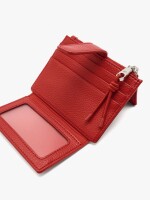 Tarjetero Con Textura Y Solapa rojo