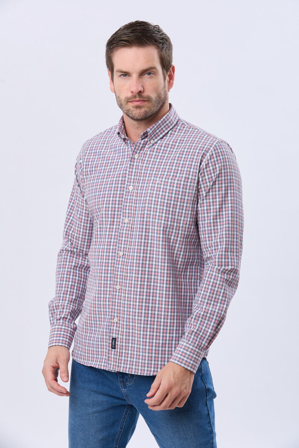 CAMISA SPORT A CUADROS Rosa