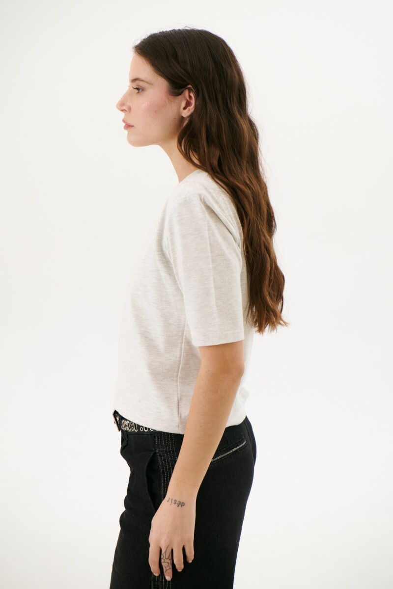 REMERA V DOBLE M/CORTA MELANGE