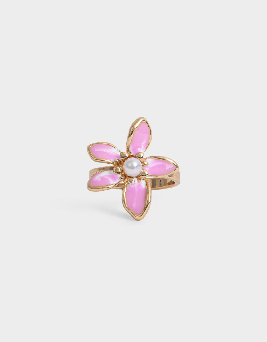 Anillo Metal Con Flor 