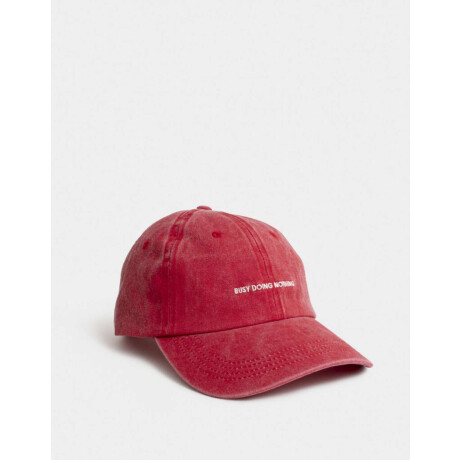 Gorra Canvas Bordada Rojo Cereza