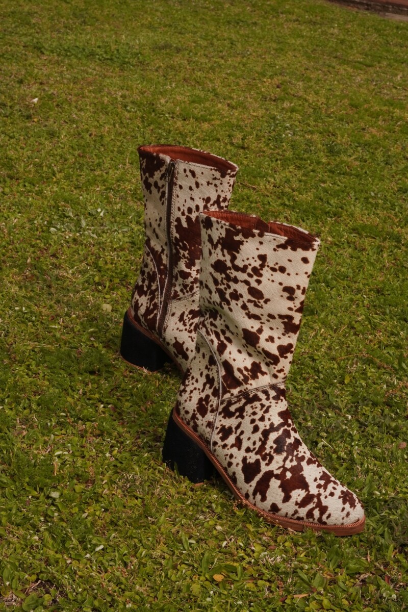 City Boots Print Blanco / Marrón