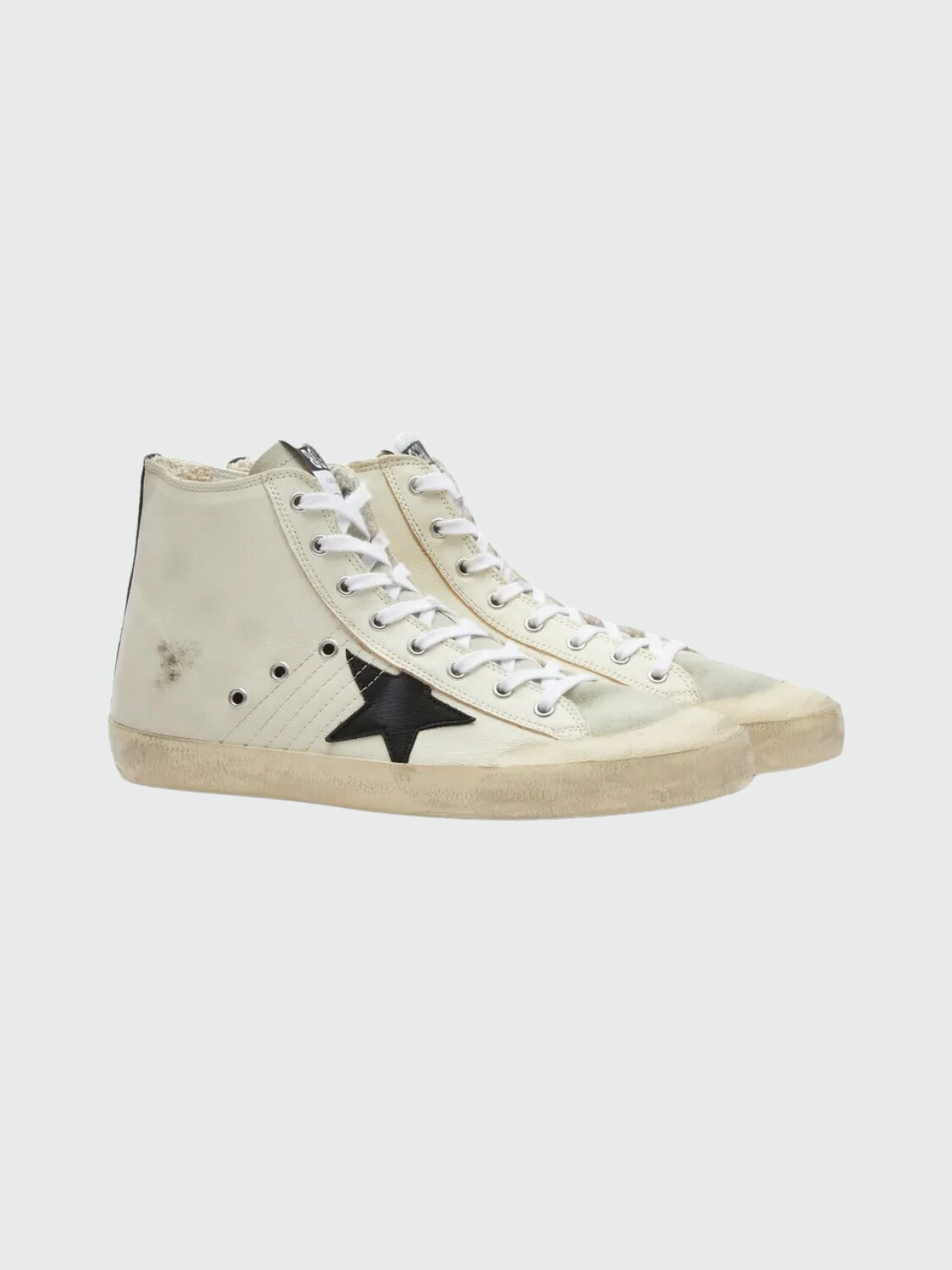Golden Goose-Botines de cuero, Francy Classic Blanco