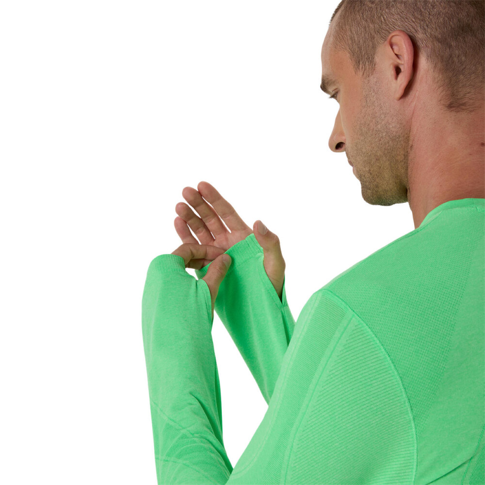 Polo Running Road Seamless LS Top C Hombre Vital Green/illuminate Green