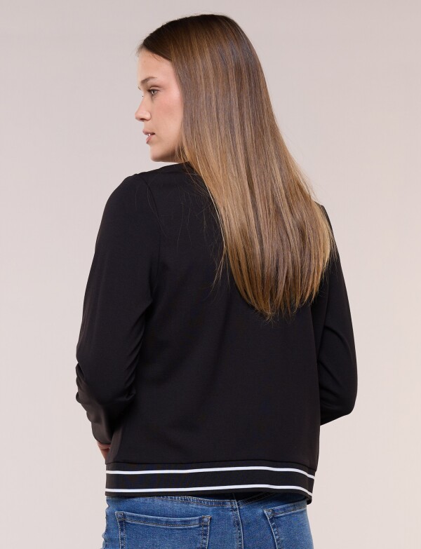 Cárdigan Varsity Abotonada NEGRO