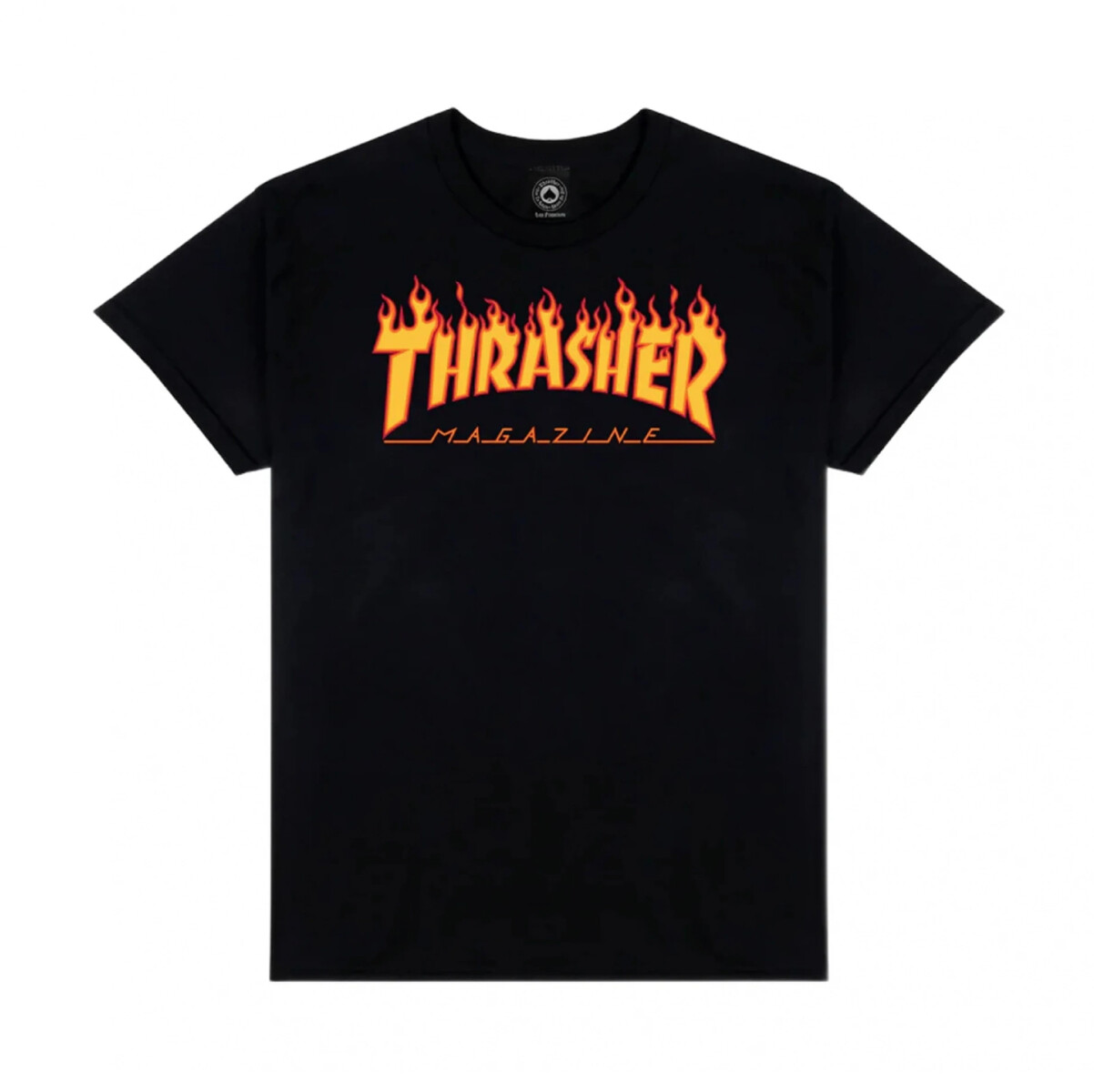 Remera Thrasher Juvenil Flame Logo - Negro 