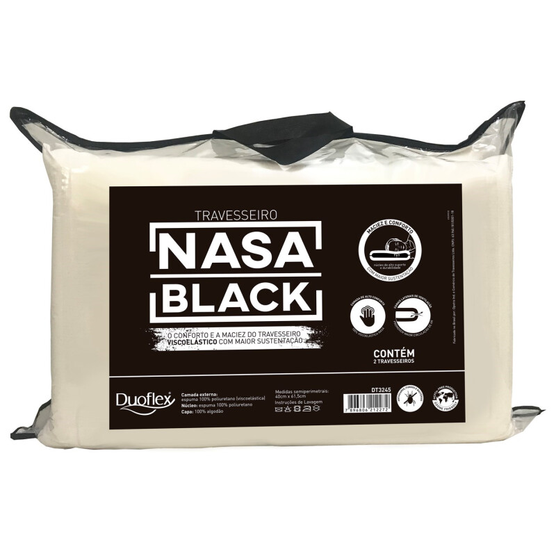 PACK x 2 ALMOHADAS MDS Nasa Viscolástica Black PACK x 2 ALMOHADAS MDS Nasa Viscolástica Black